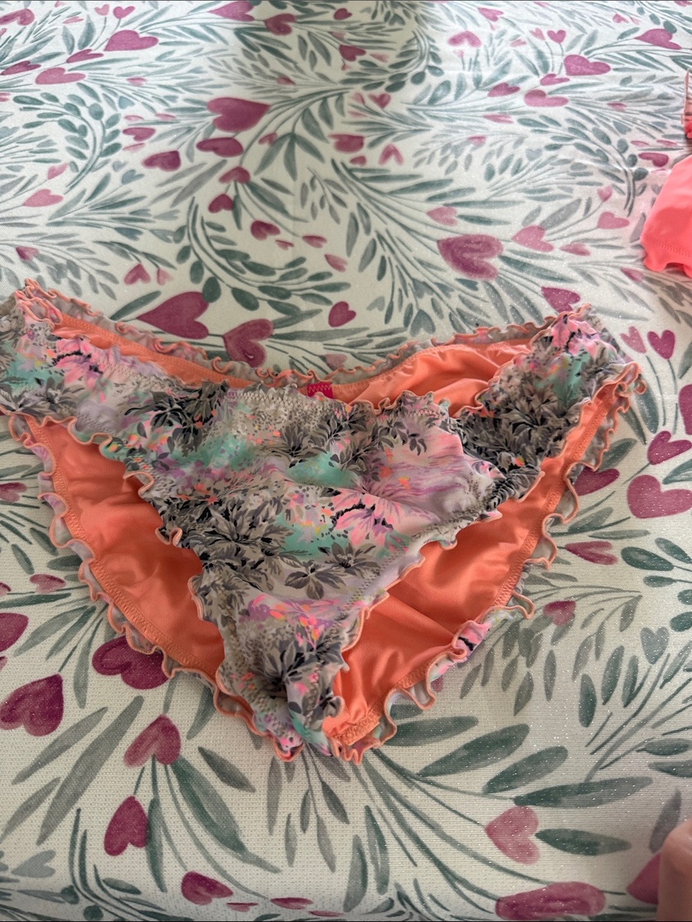 Women's Coral VS Floral Print Bikini Briefs